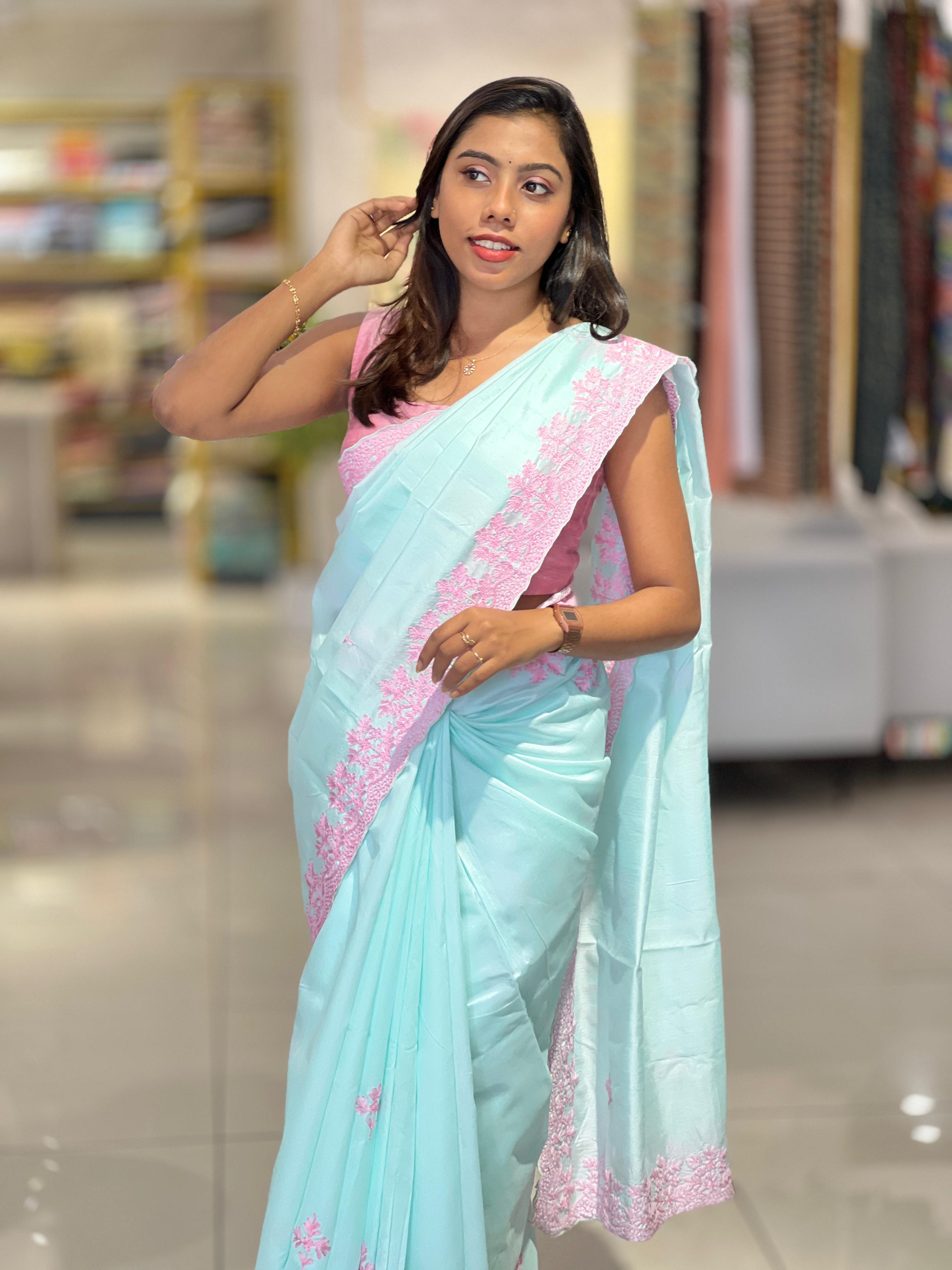 Embroidery Tussar Finish Saree | BLD892