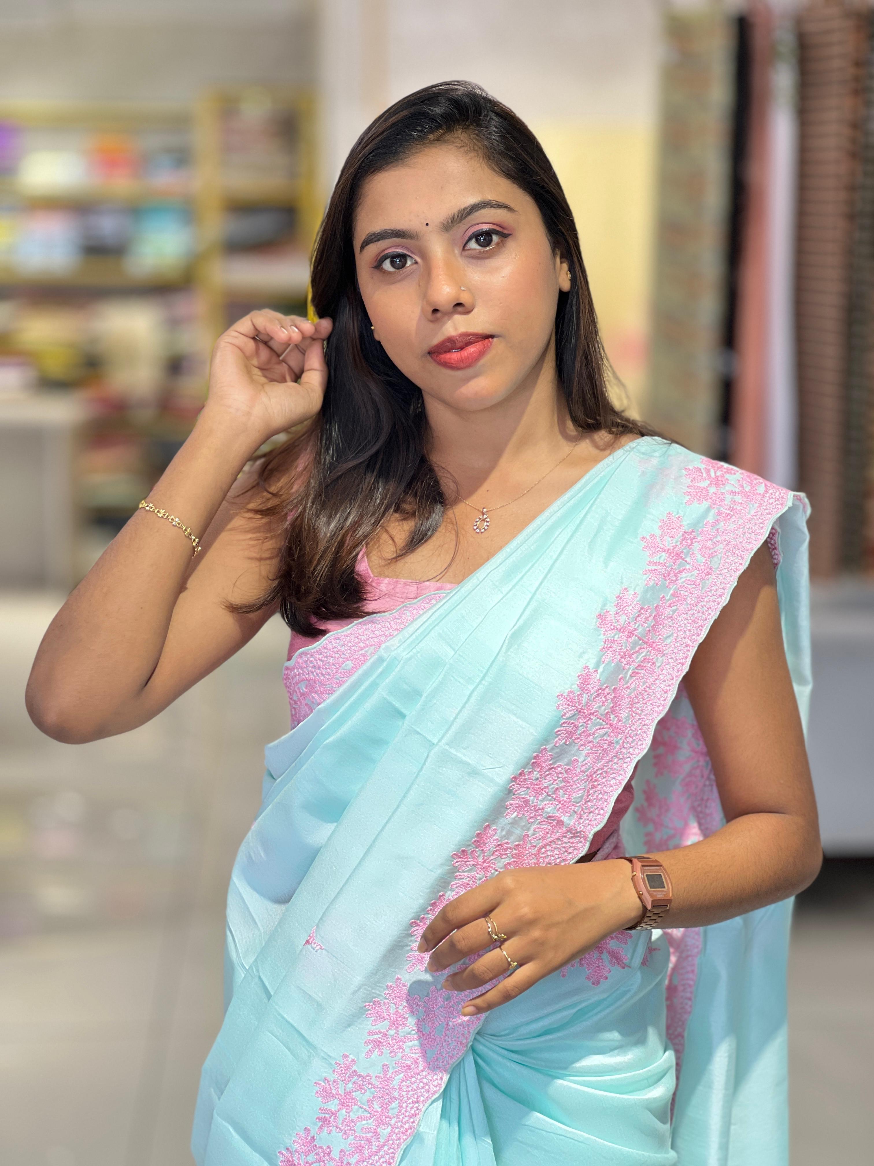 Embroidery Tussar Finish Saree | BLD892