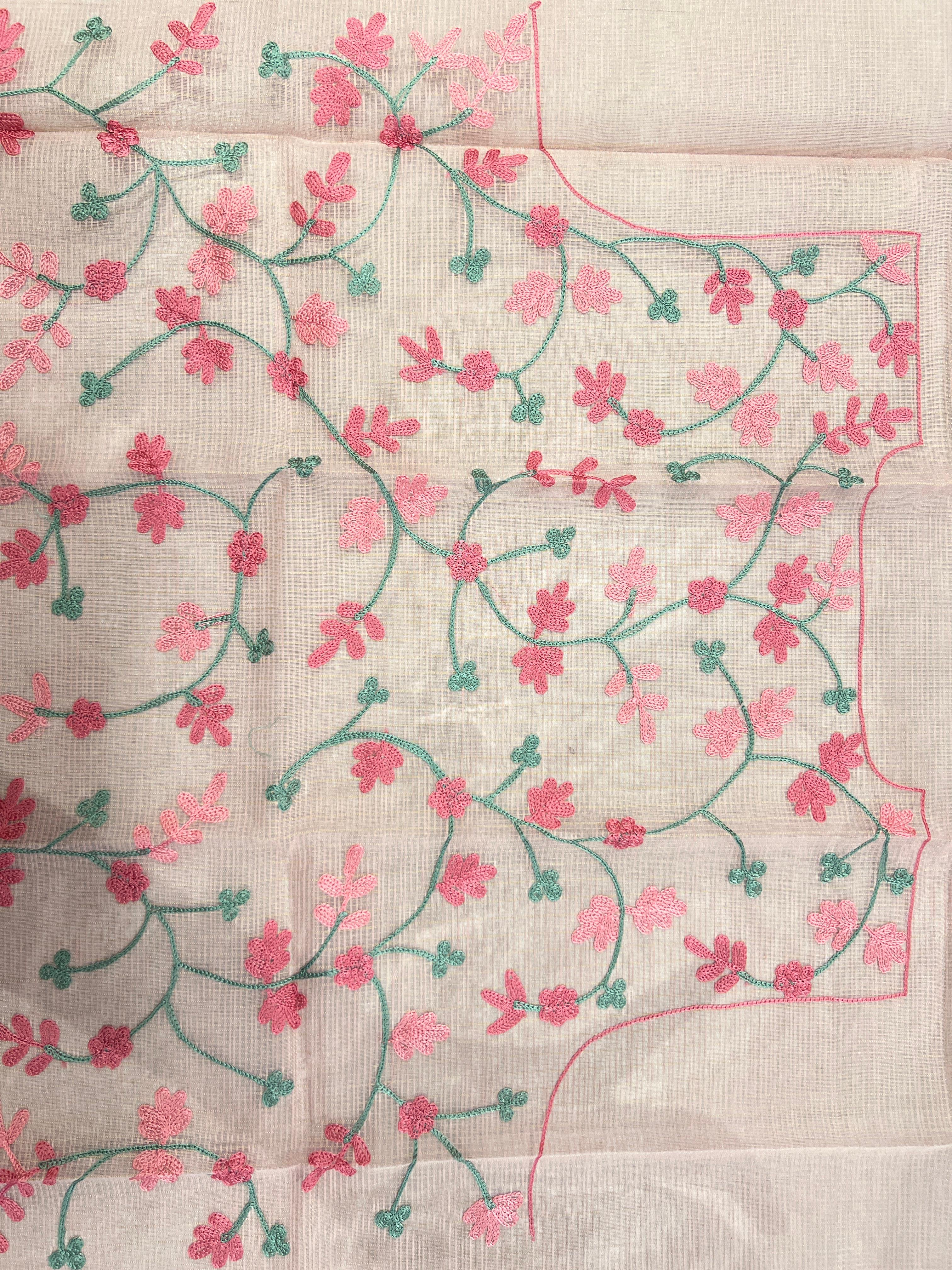 Floral Embroidery detailed Kota Saree | JSC494