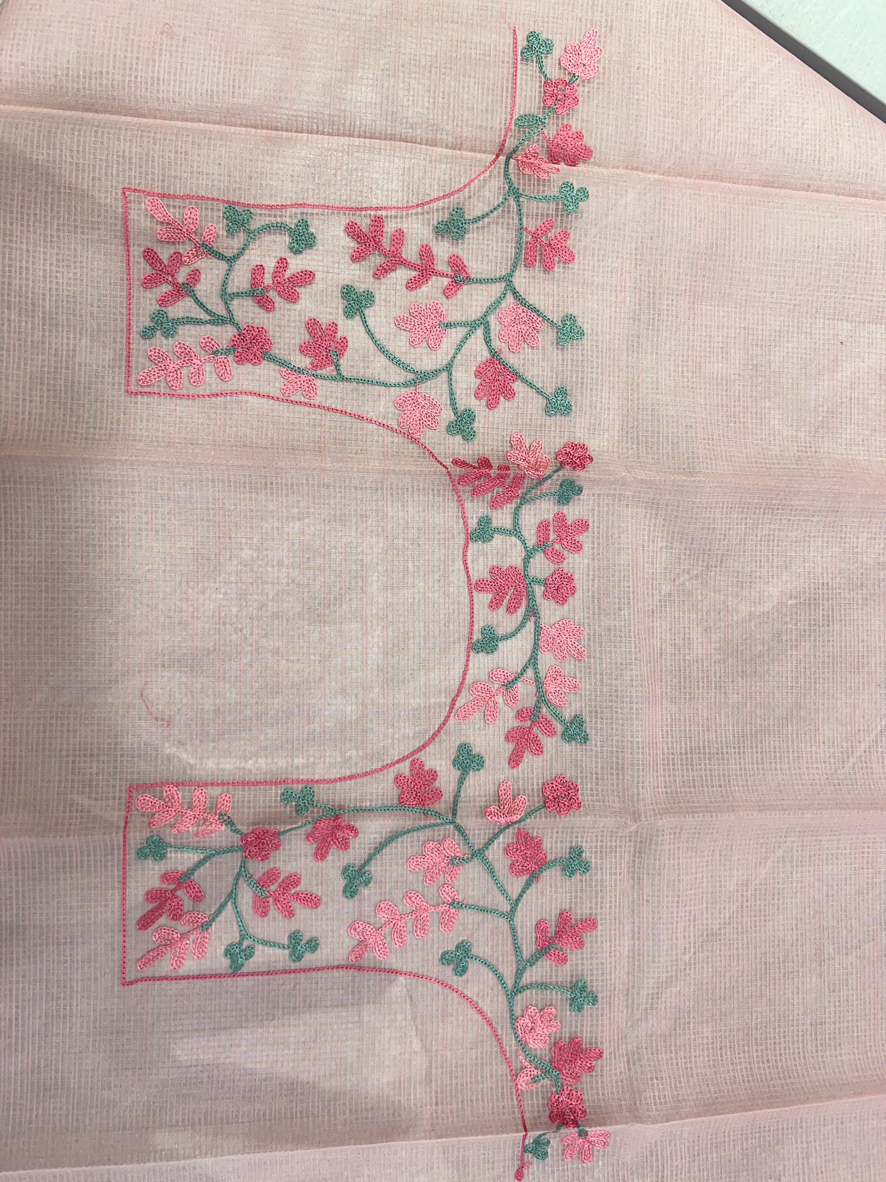 Floral Embroidery detailed Kota Saree | JSC494