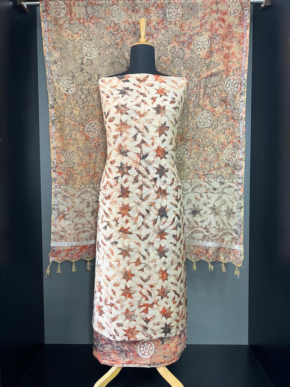 Block Printed Muslin Finished Salwar Set | JHF121
