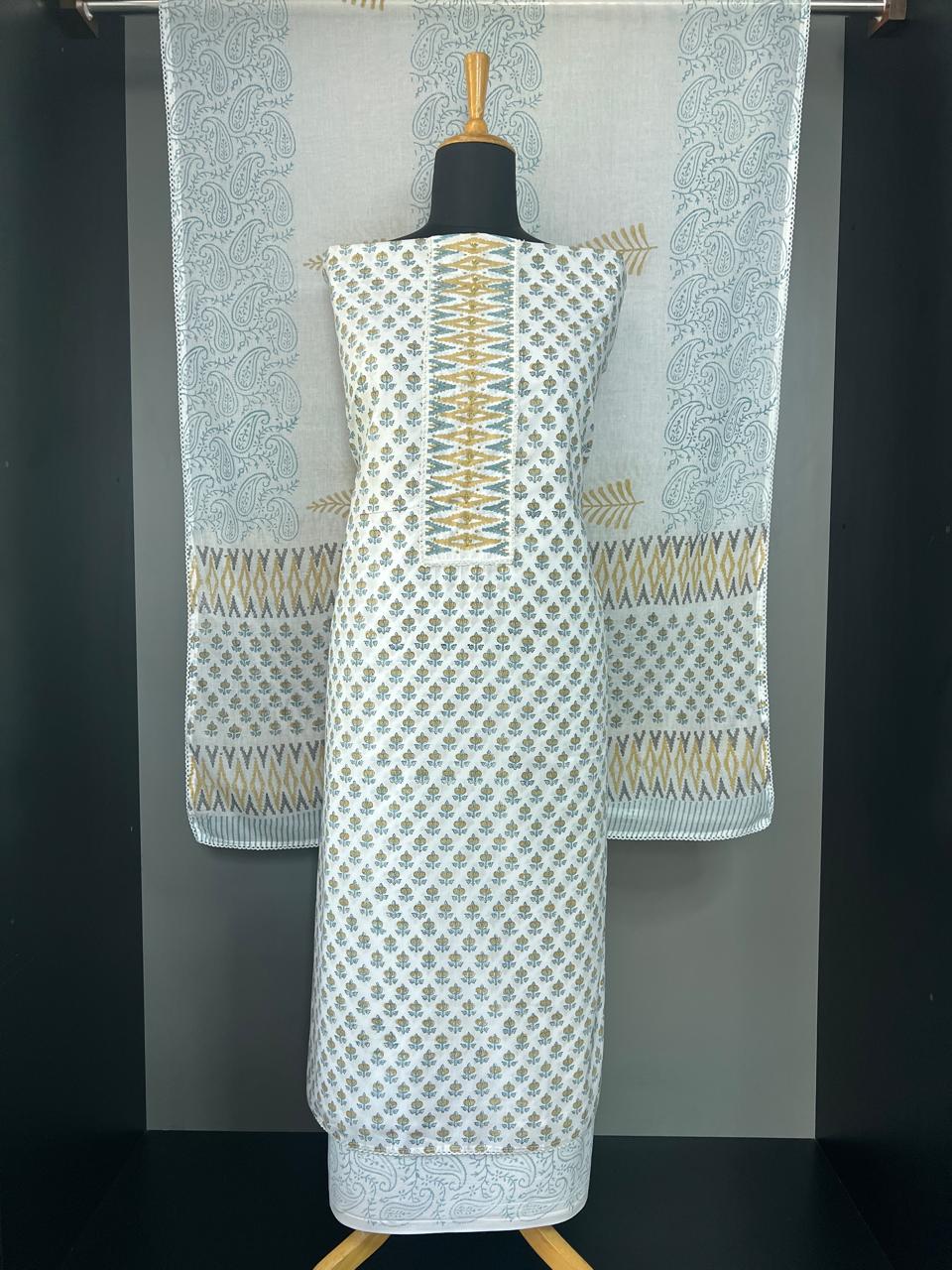 Hand Block Printed Linen Salwar Sets | SSC132