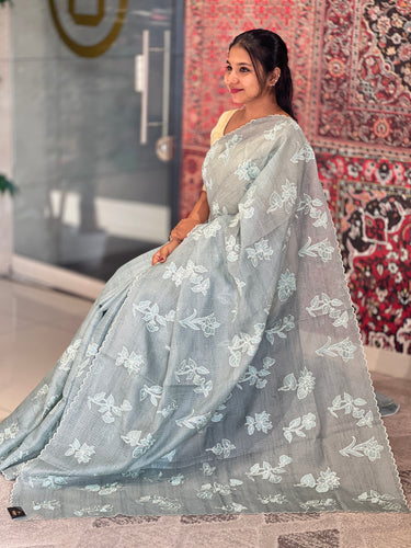 Floral Machine Embroidery Detailed Kota Saree | BLD1291