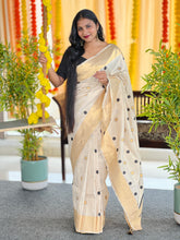 Polka Dot Weaved Tissue Saree | HT241