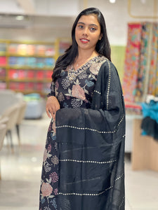 Floral Digital Print With Embroidery Detailed Rayon Kurta Set | PIR149