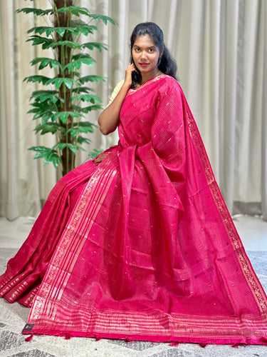 Zari Check With Buta Weaved Banarasi Silk Saree | NN320