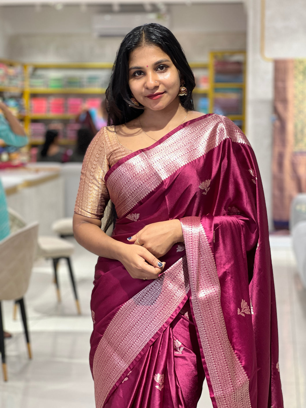 Zari Weaving Banarasi Mashru Silk Saree | NN322