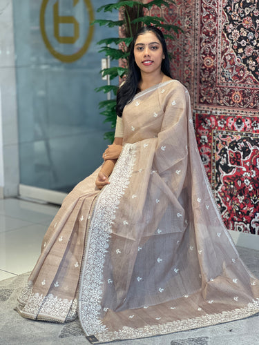 Machine Embroidery Patterned Silky Kota Saree | BLD1285