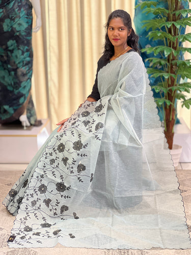 Floral Applique With Embroidery Detailed Supernet Kota Saree | BLD1467