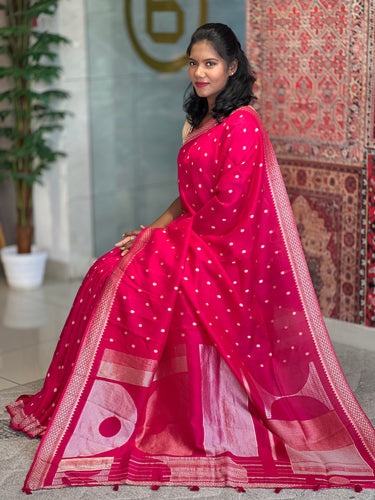 Zari Buta Detailed Banarasi Silk Saree | DVS175