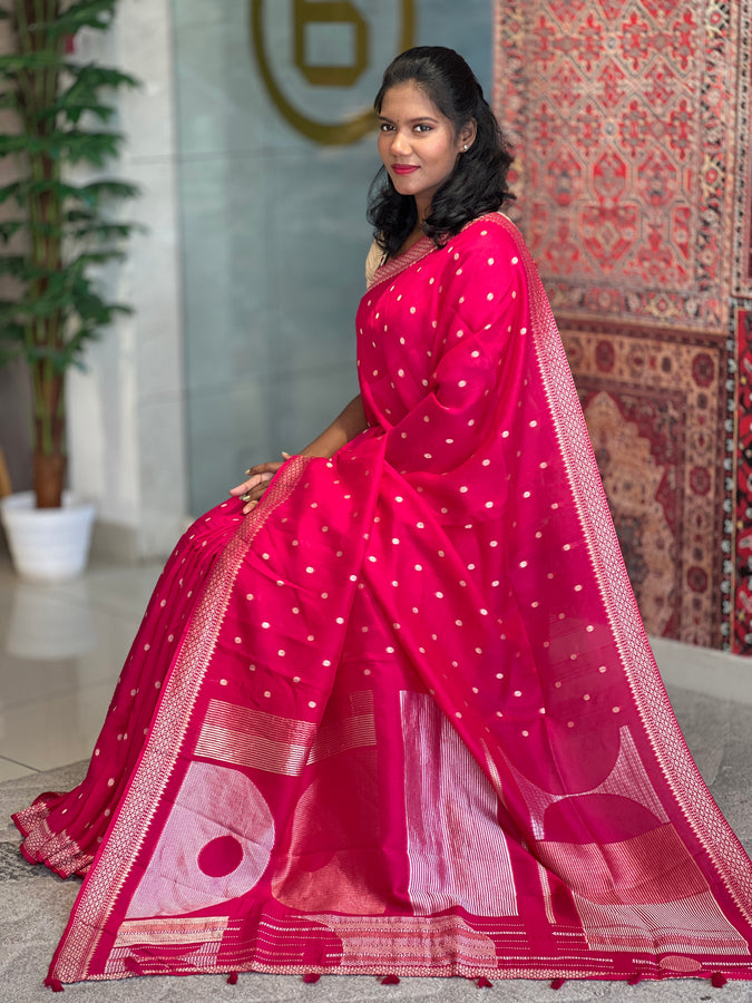 Zari Buta Detailed Banarasi Silk Saree | DVS175