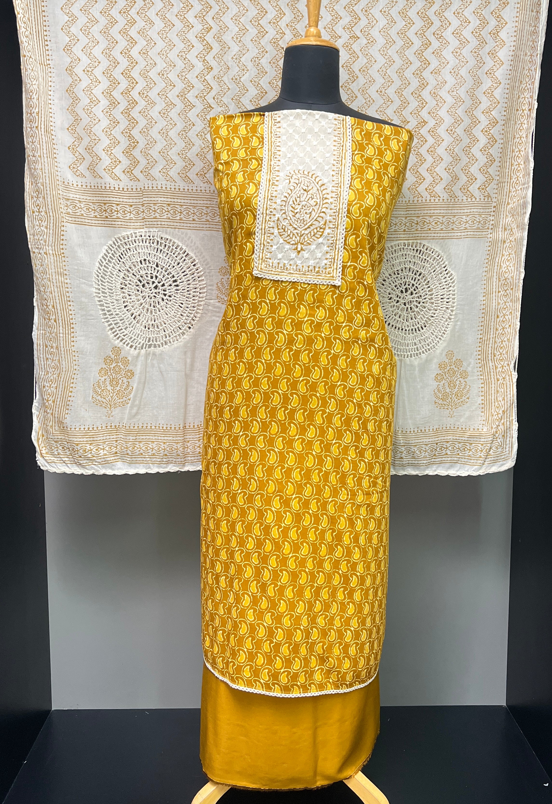 Digital Print & Block Print Detailed Soft Cotton Salwar Set | SW2016