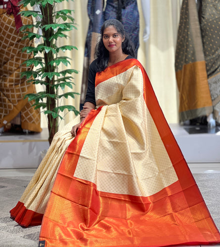 Traditional Zari Woven Brocade Patterned Semi Silk Saree | KAC171