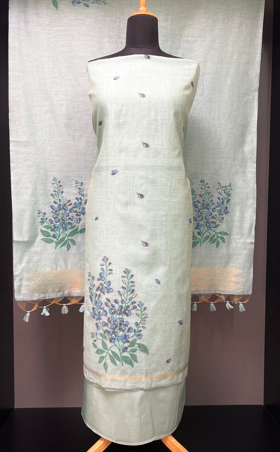 Floral Pattern With Zari Detailed Jamdani Salwar Set | LV472