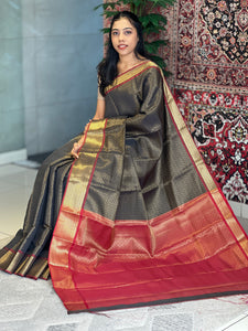 Zari Weaving Floral Patterned Semi Silk Saree | KAC189