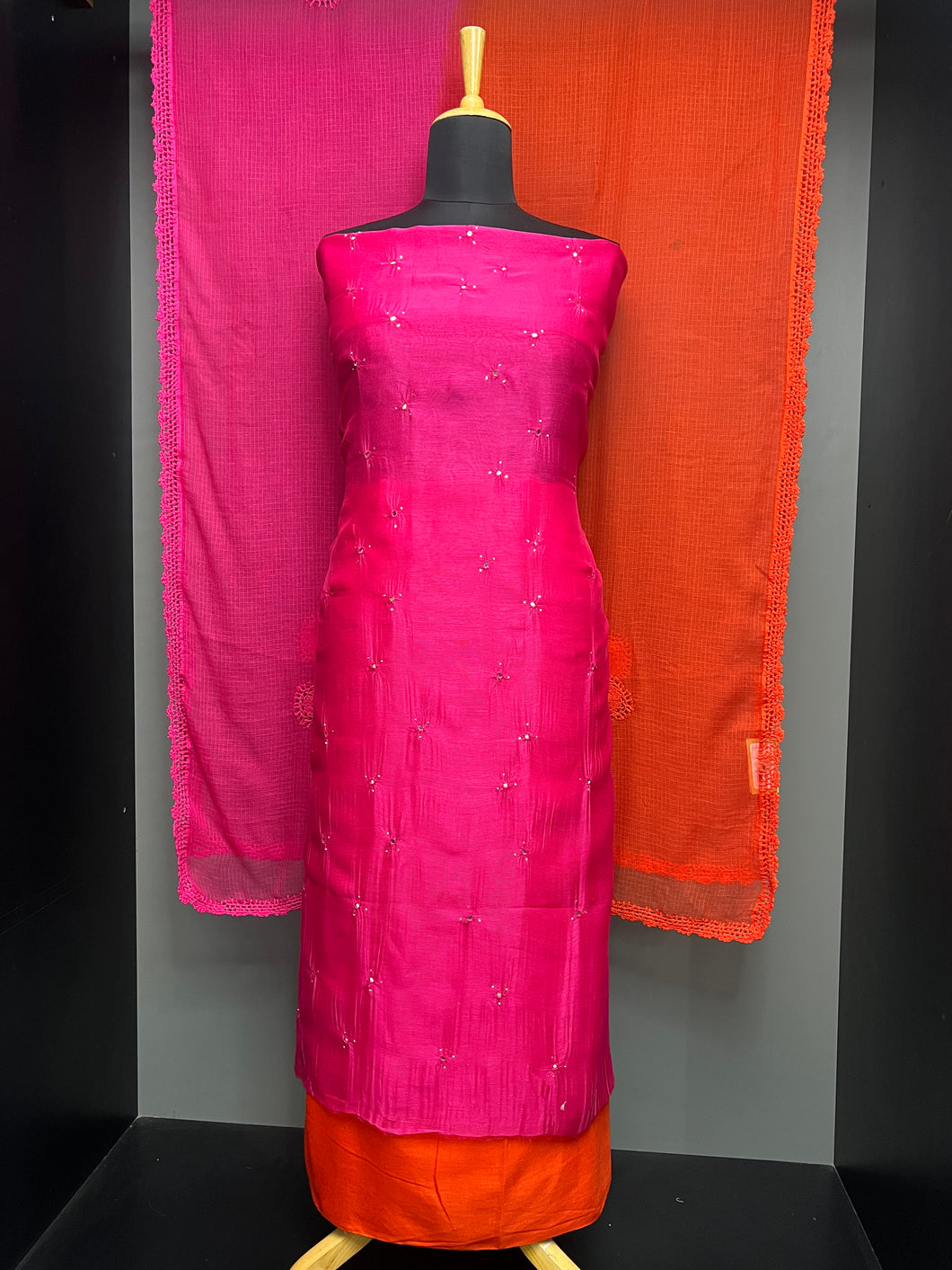 Nalgonda Mirror Detailed Supernet Kota Salwar Set | SF1195