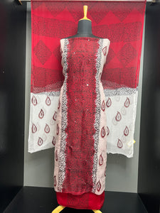 Polka and Paisley Printed Kota Salwar Set | SF1229