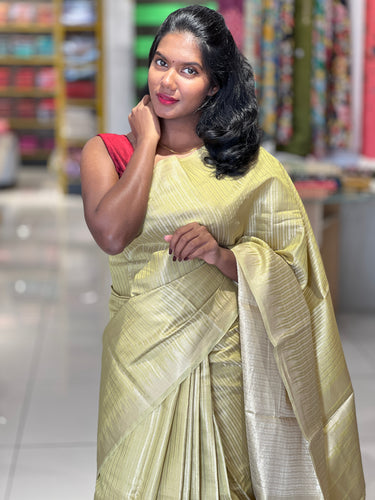 Zari Stripe Weaving Patterned Semi Silk Saree | YNG563