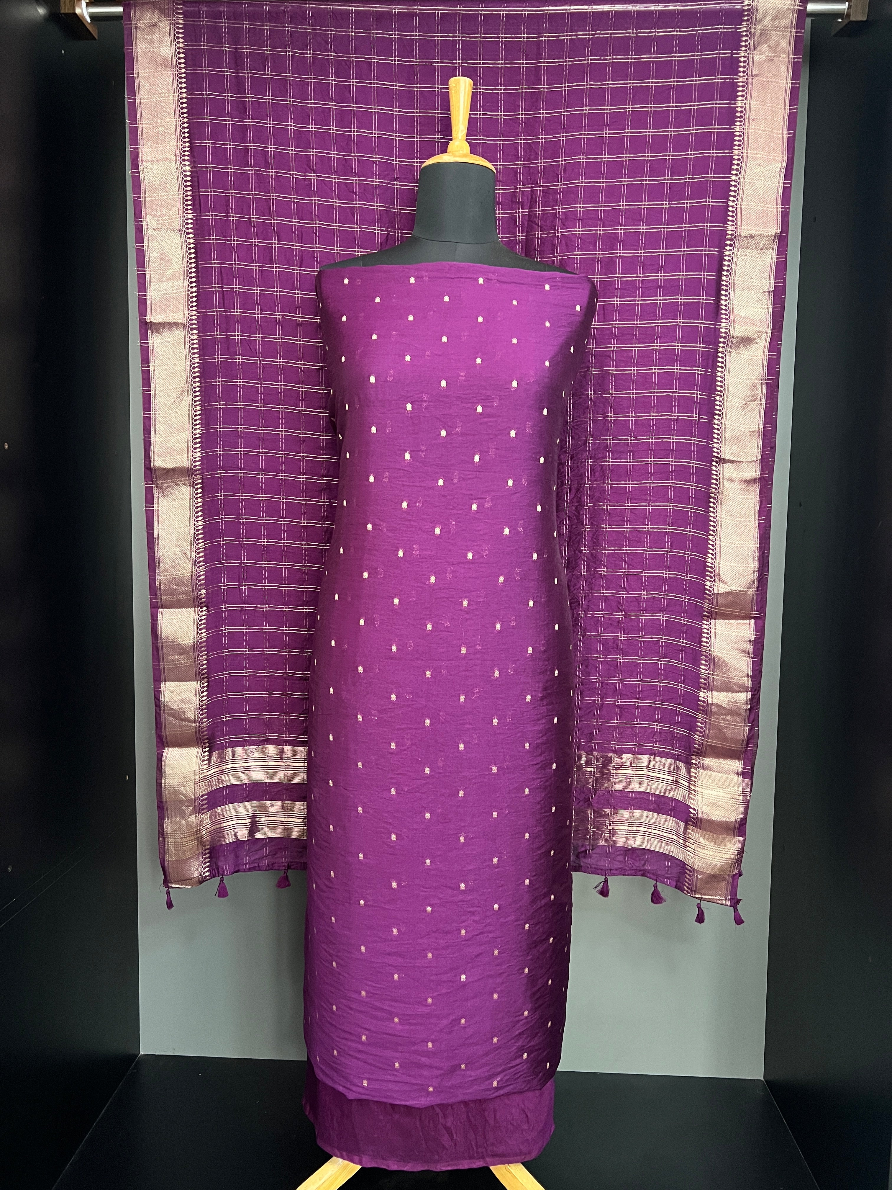 Banarasi Woven Semi Chanderi Salwar Set | YNG768