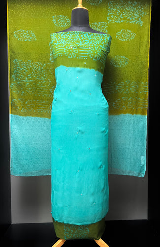 Batik Print With Mirror Detailed Georgette Salwar Set | SF1154