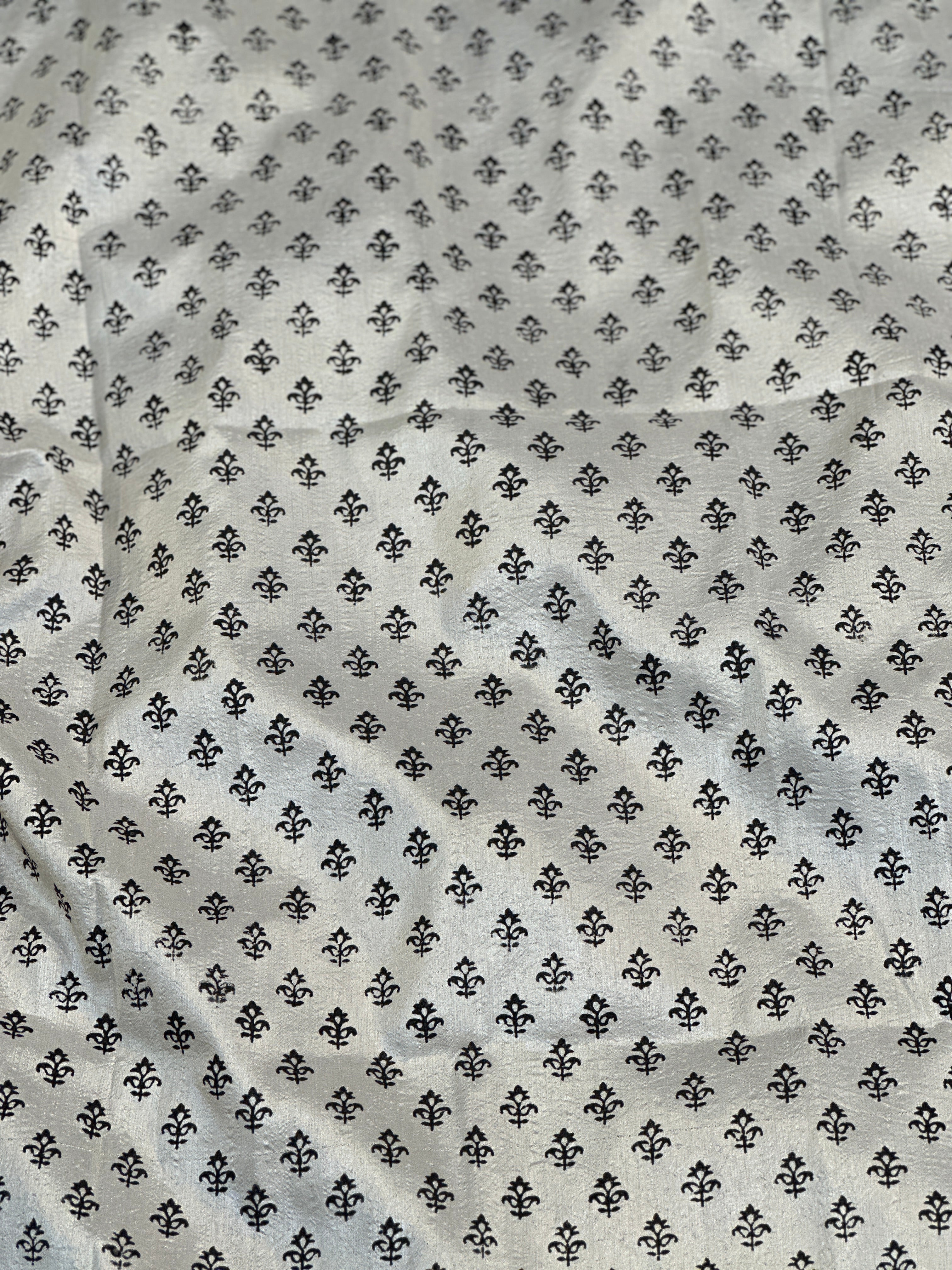 Hand Block Printed Semi Tussar Silk Saree | YNG1326