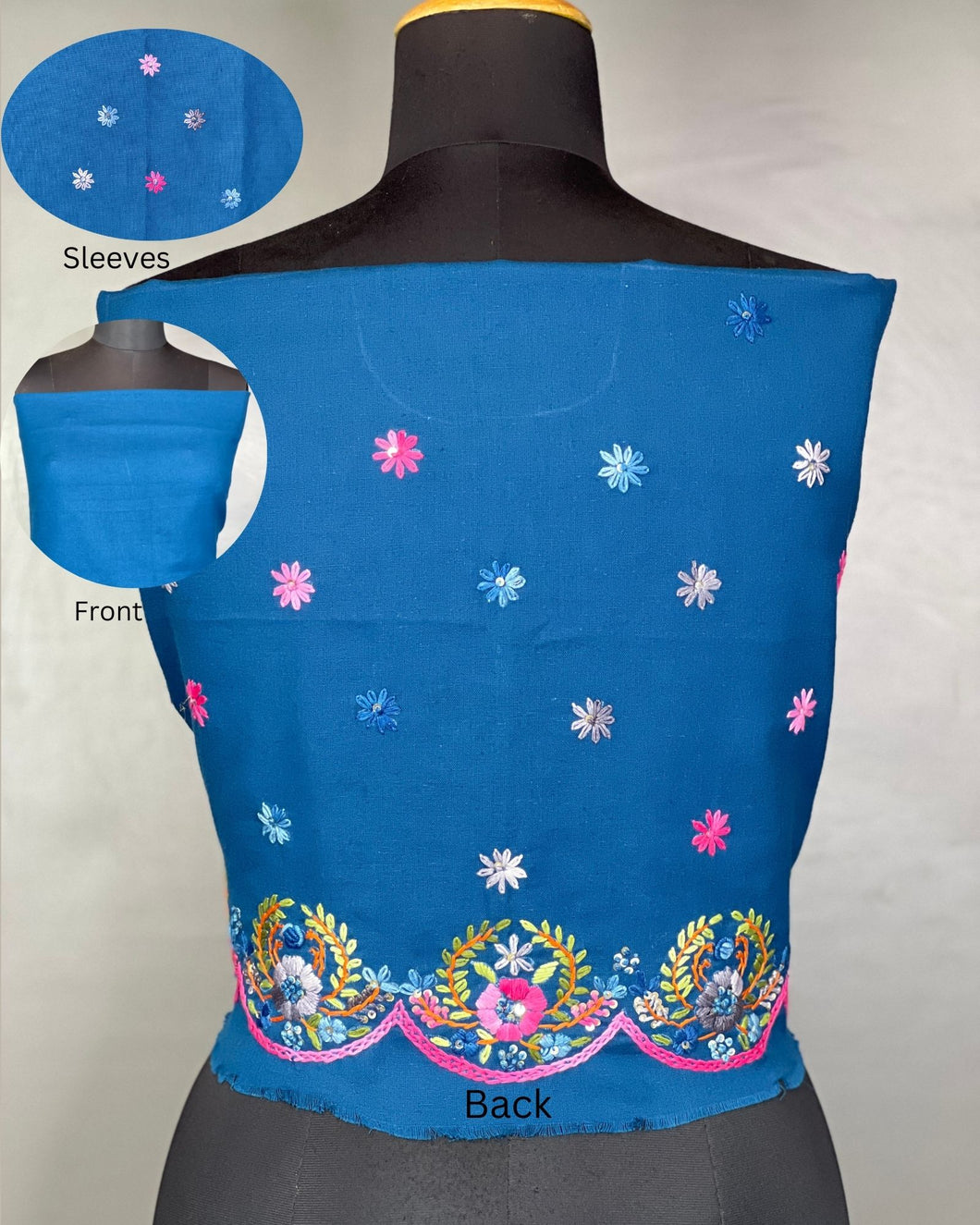 Hand Embroidery Cotton Blouse Material | OS434