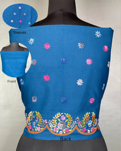 Hand Embroidery Cotton Blouse Material | OS439