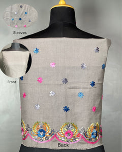 Hand Embroidery Cotton Blouse Material | OS438