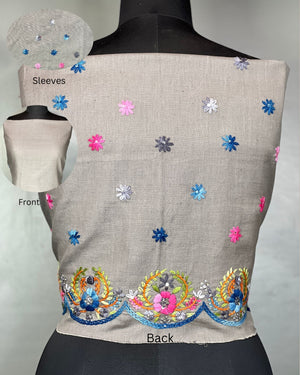 Hand Embroidery Cotton Blouse Material | OS440