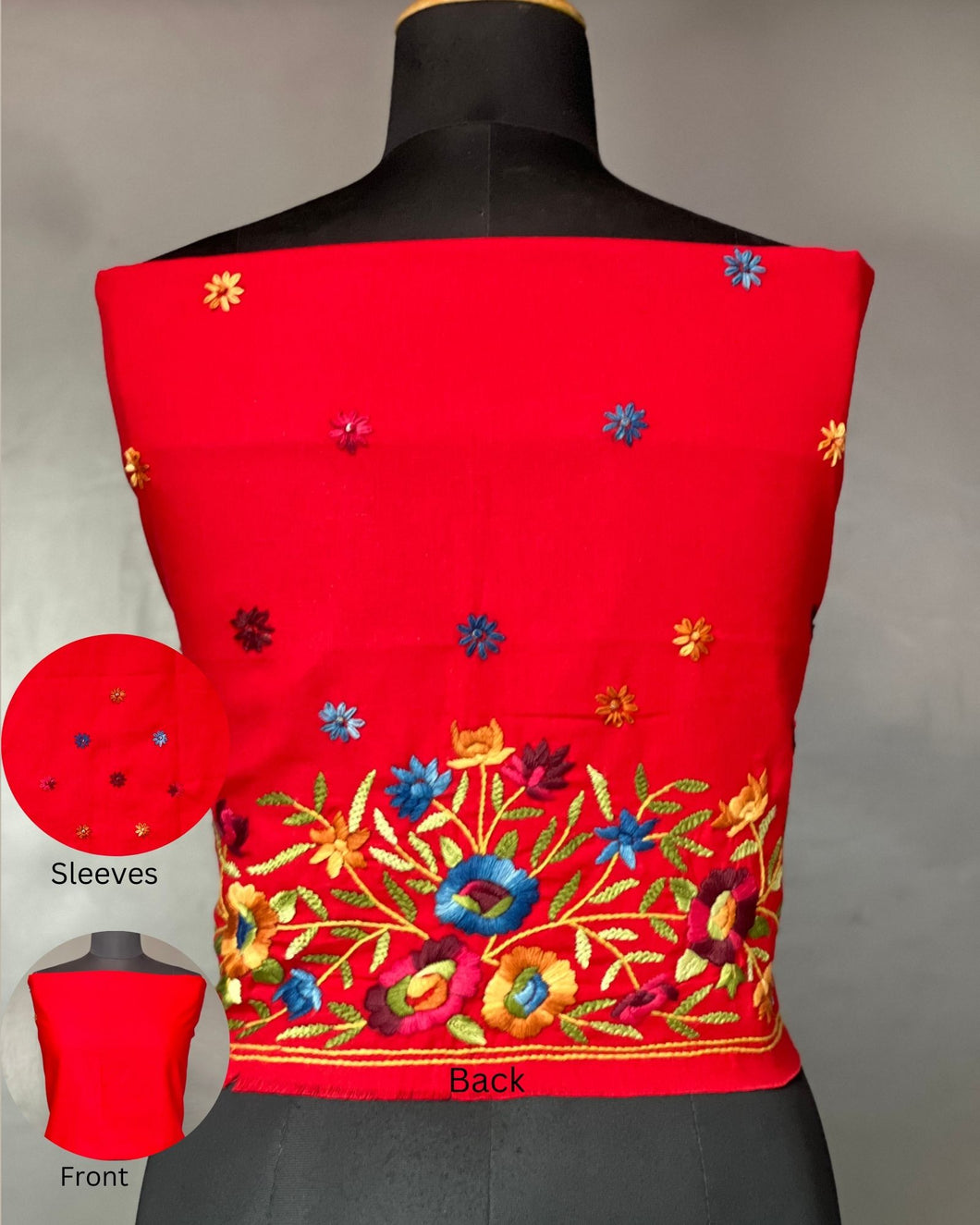 Hand Embroidery Cotton Blouse Material | OS401