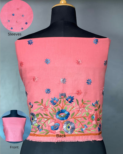 Hand Embroidery Cotton Blouse Material | OS402