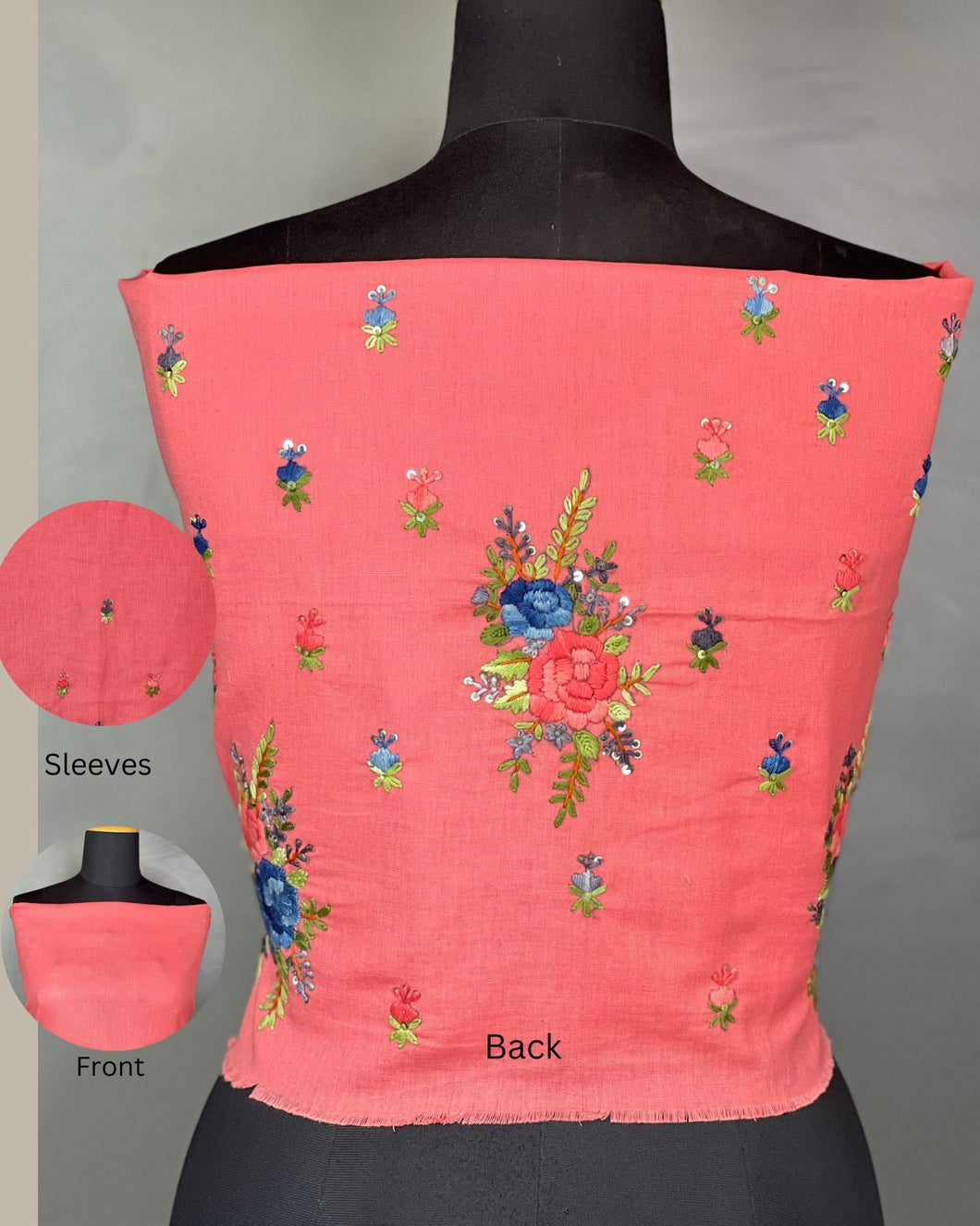 Hand Embroidery Cotton Blouse Material | OS397