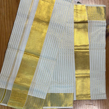 Line Weaving Patterns Balaramapuram Handloom Set Mundu ( Without Blouse ) | KL232
