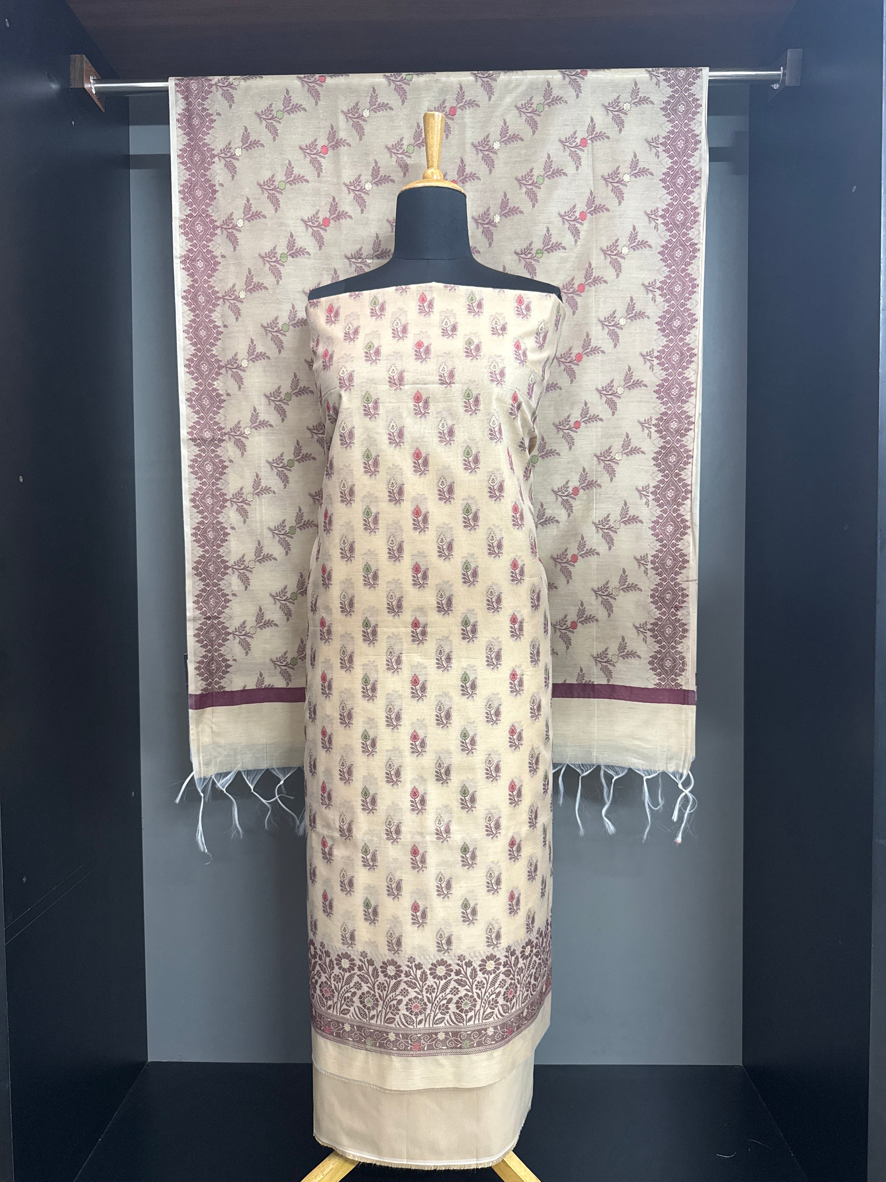 Meenakari Pattern Chanderi Salwar Set | EG101