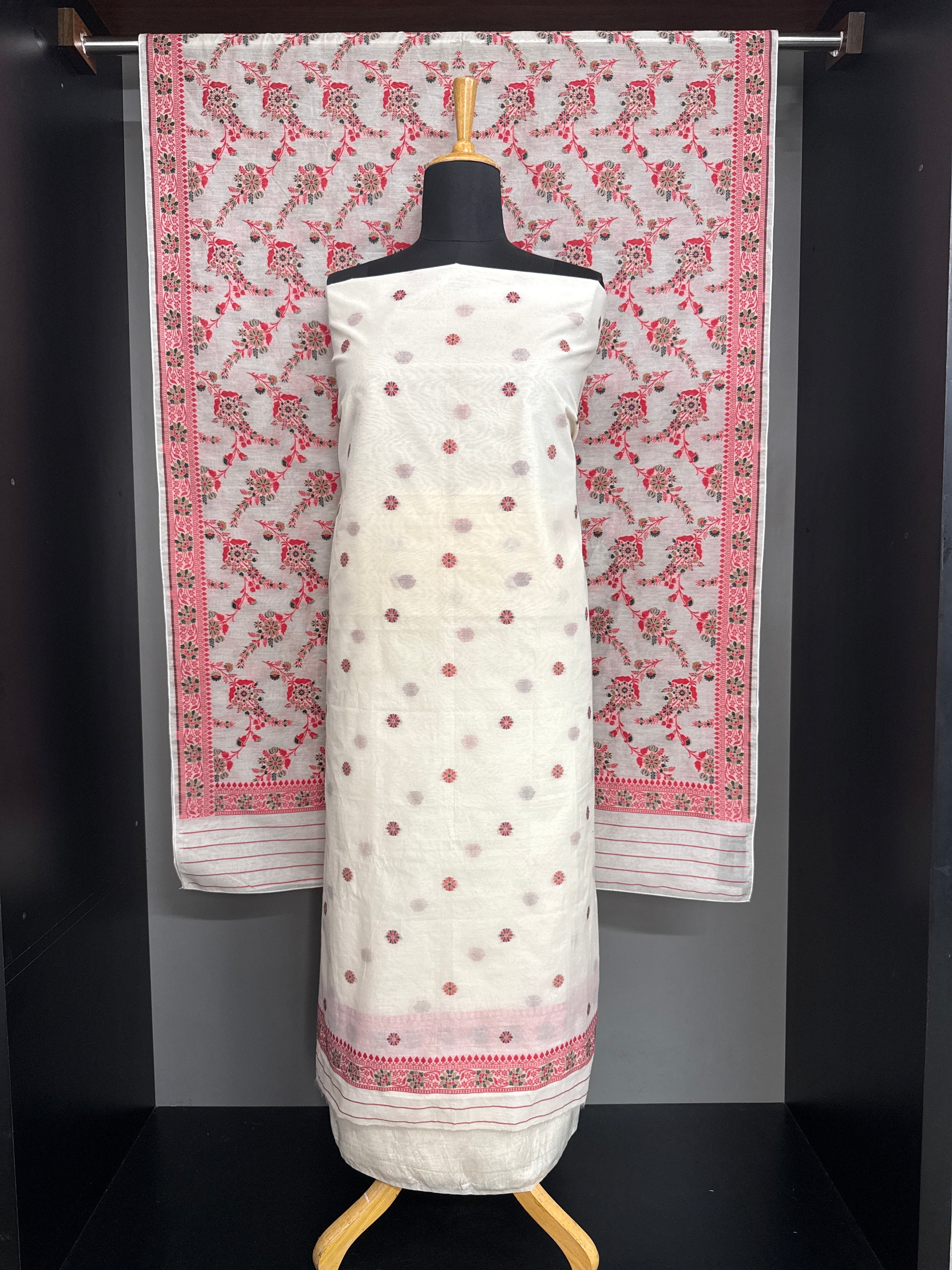 Floral Pattern Jamdani Woven Chanderi Salwar Set | EG127