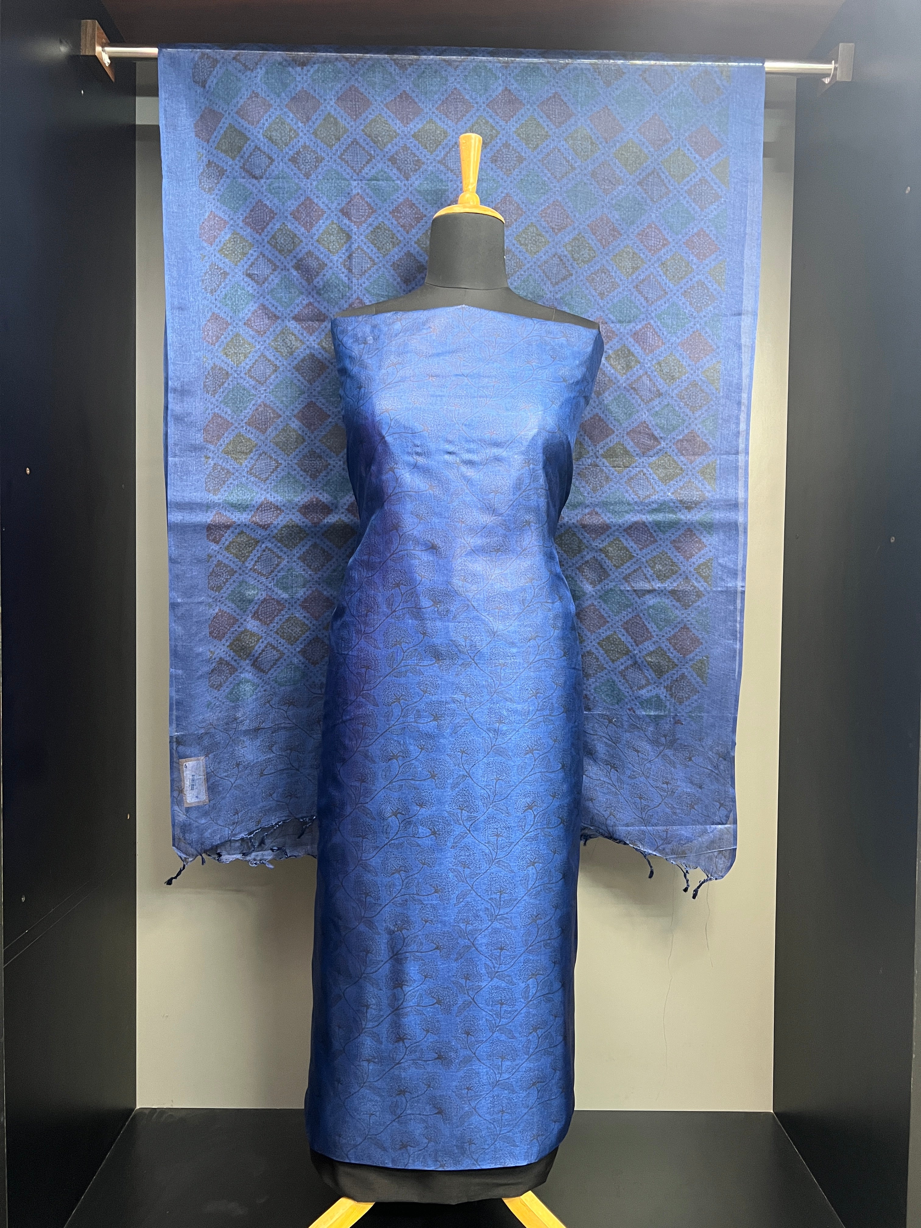 Floral Digital Printed Pure Tussar Salwar Set | MNH570