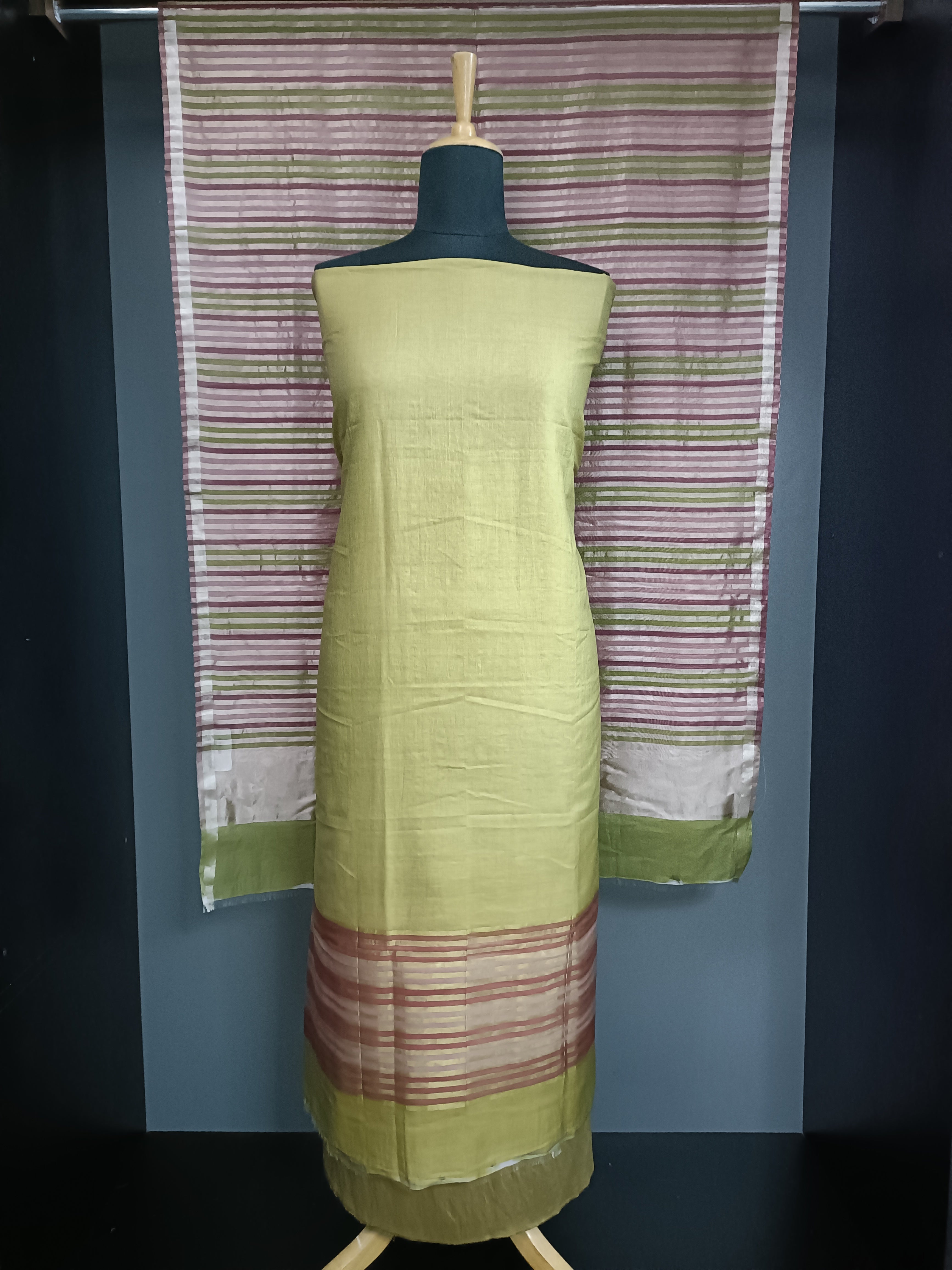 Stripe Weaving Pattern Chanderi Salwar Set | ACF191