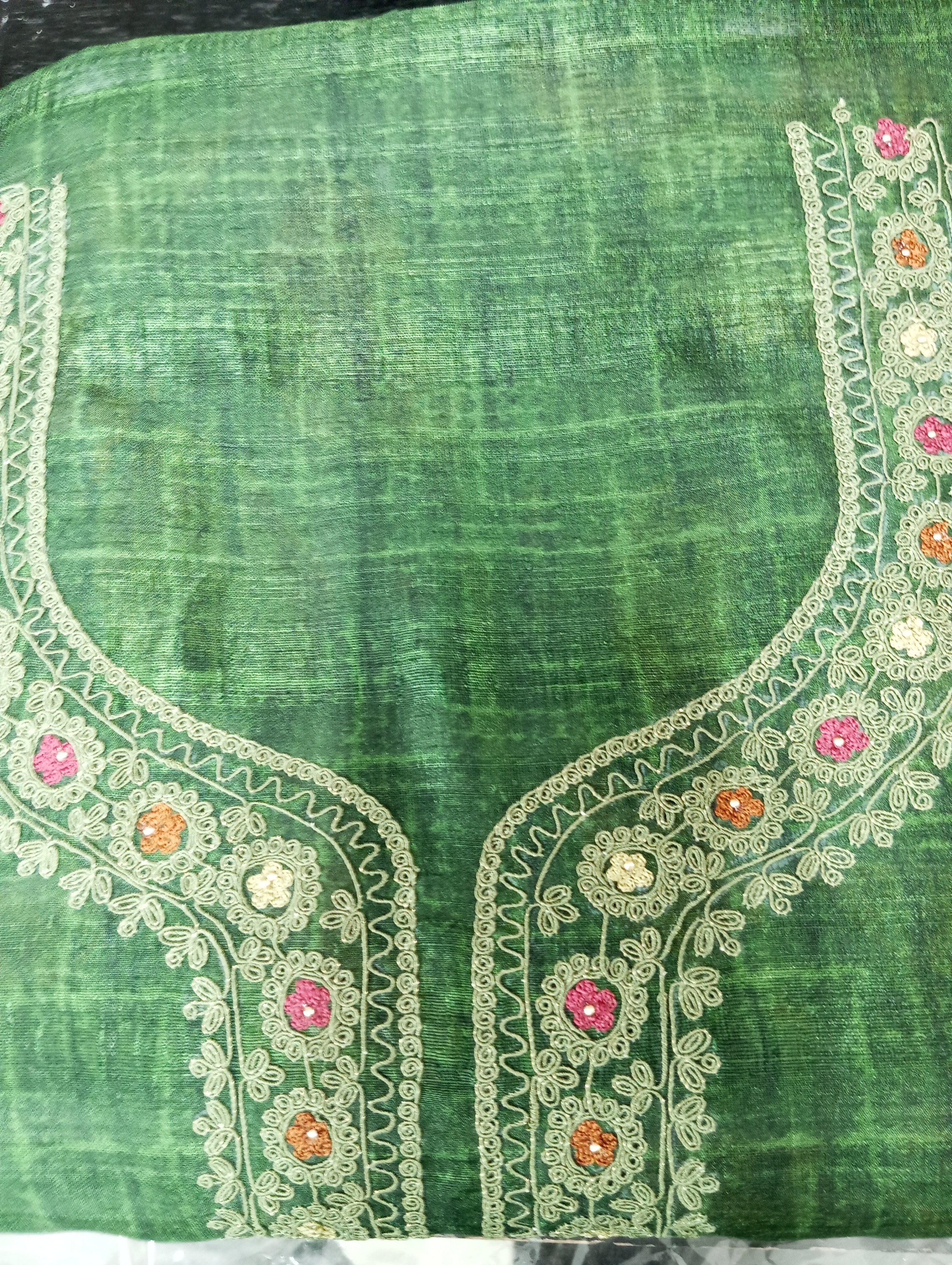 Yoke Embroidery Pattern Tussar Finish Salwar Set | KSD177