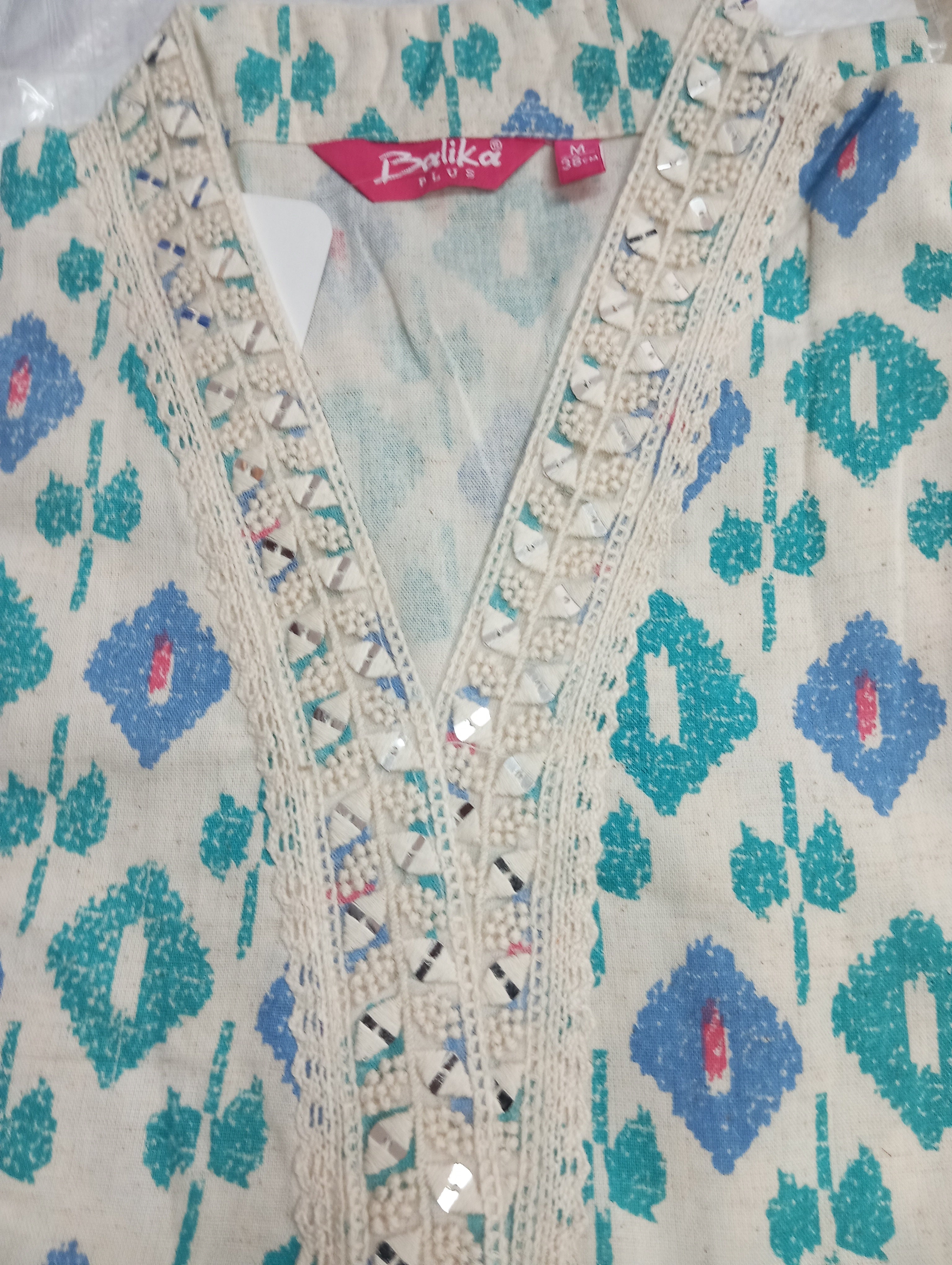 Ikat Inspired Design Flex Cotton Kurta | YOC105