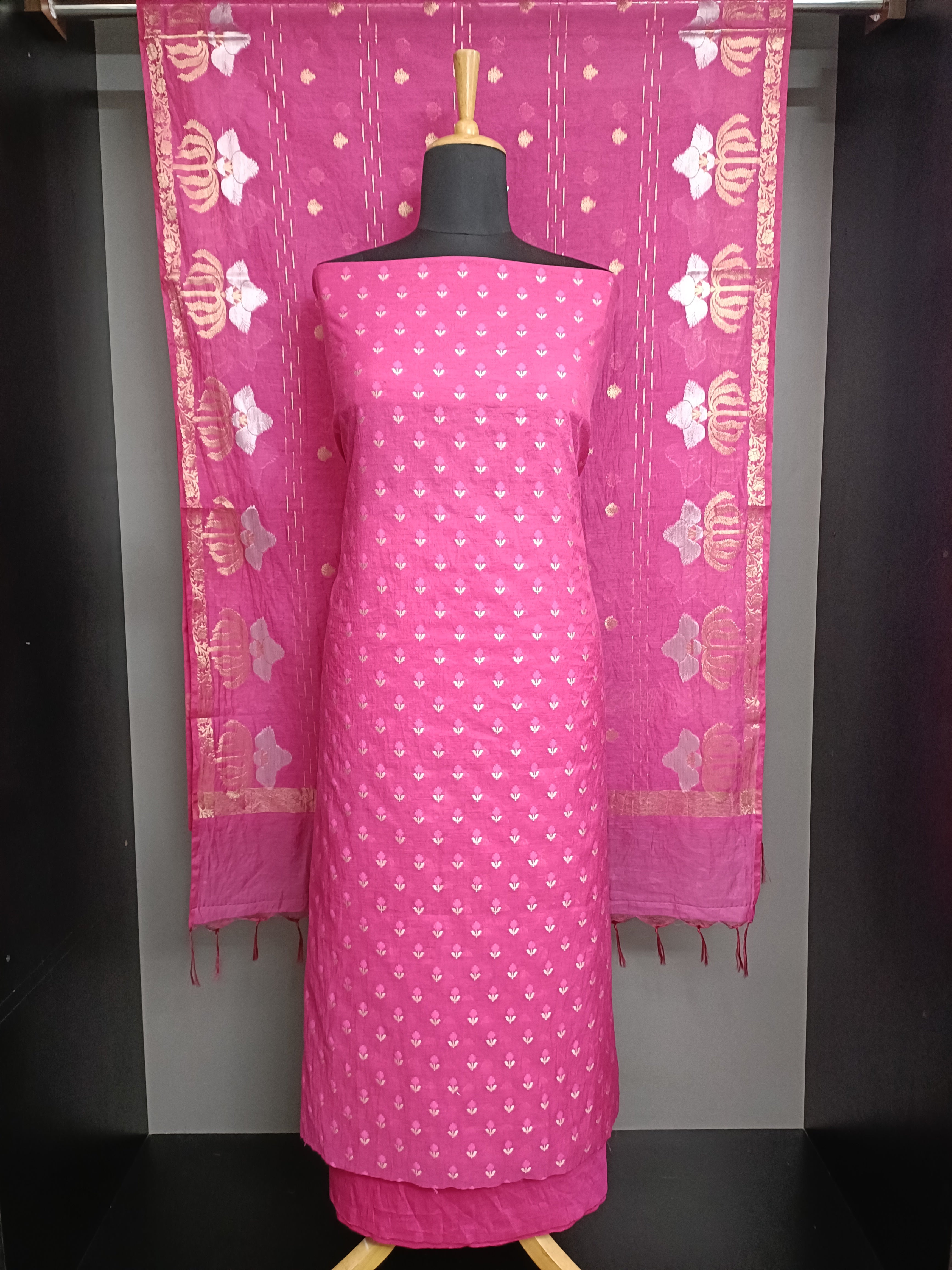 Floral Buta Weaving Pattern  Chanderi Finish Salwar Set | ACF158