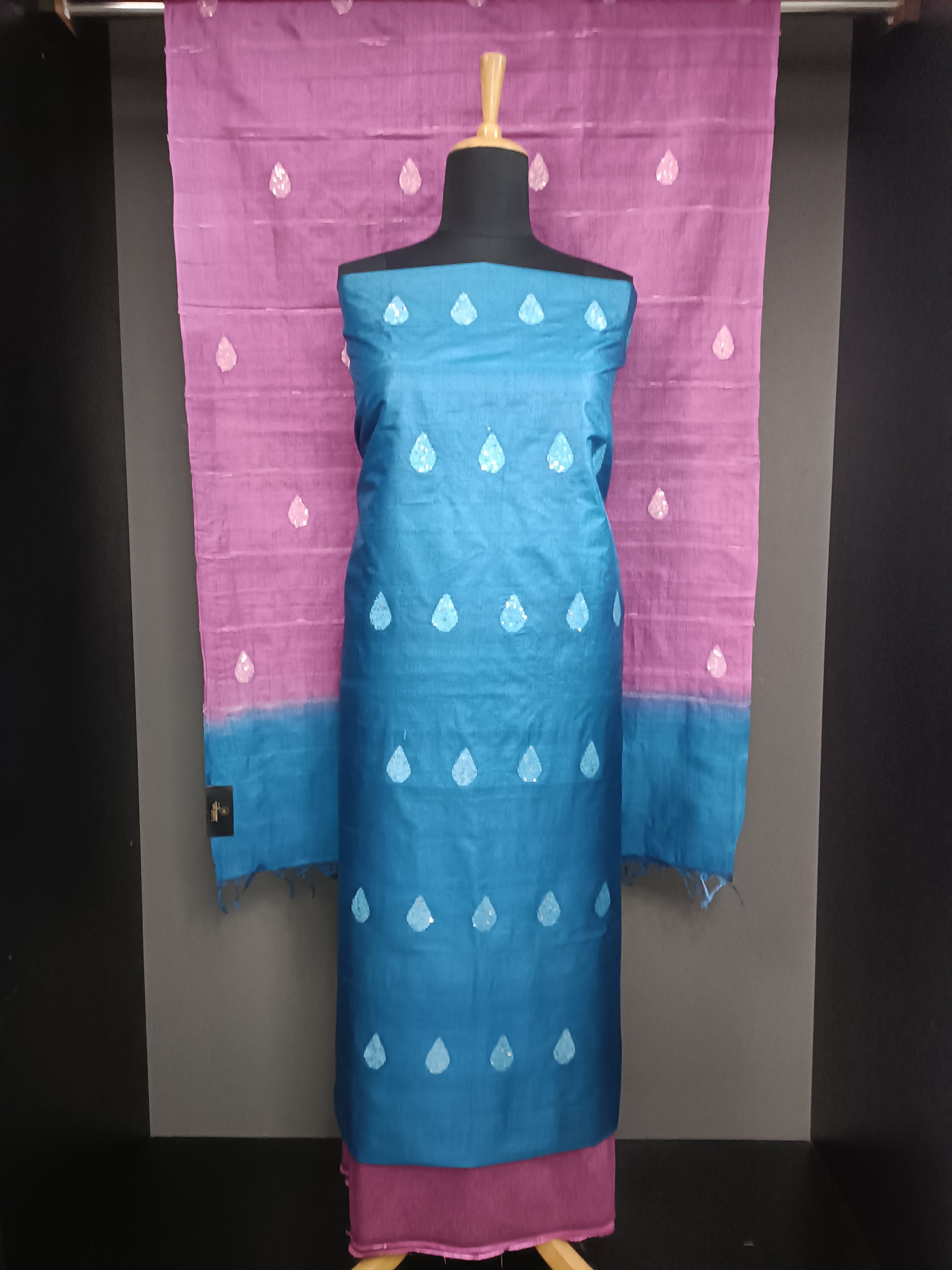 Thread Woven Pattern Desi Tussar Salwar Set | PR208