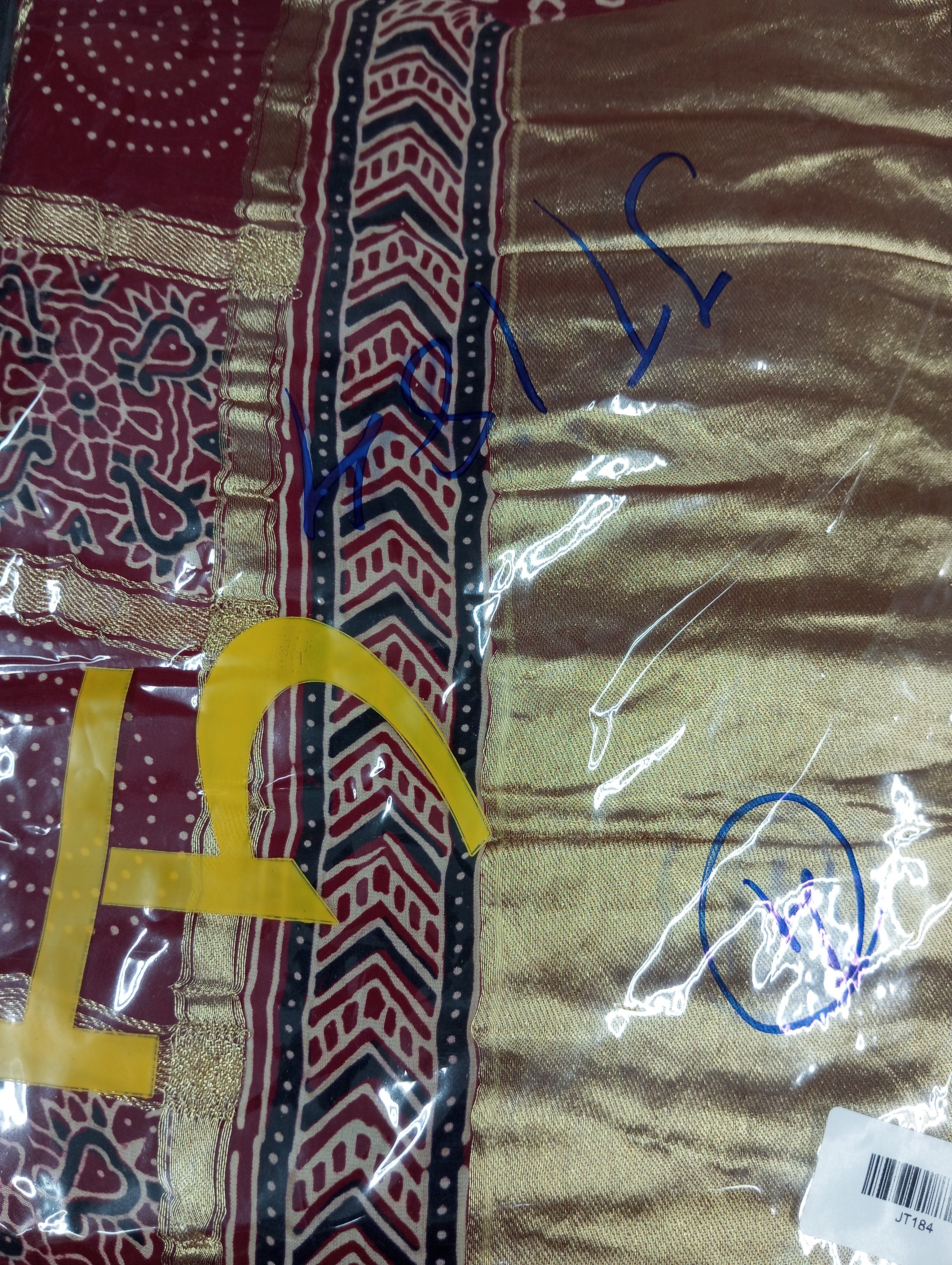 Lagdi Patta With Ajrakh Detailed Modal Silk Saree | JT184