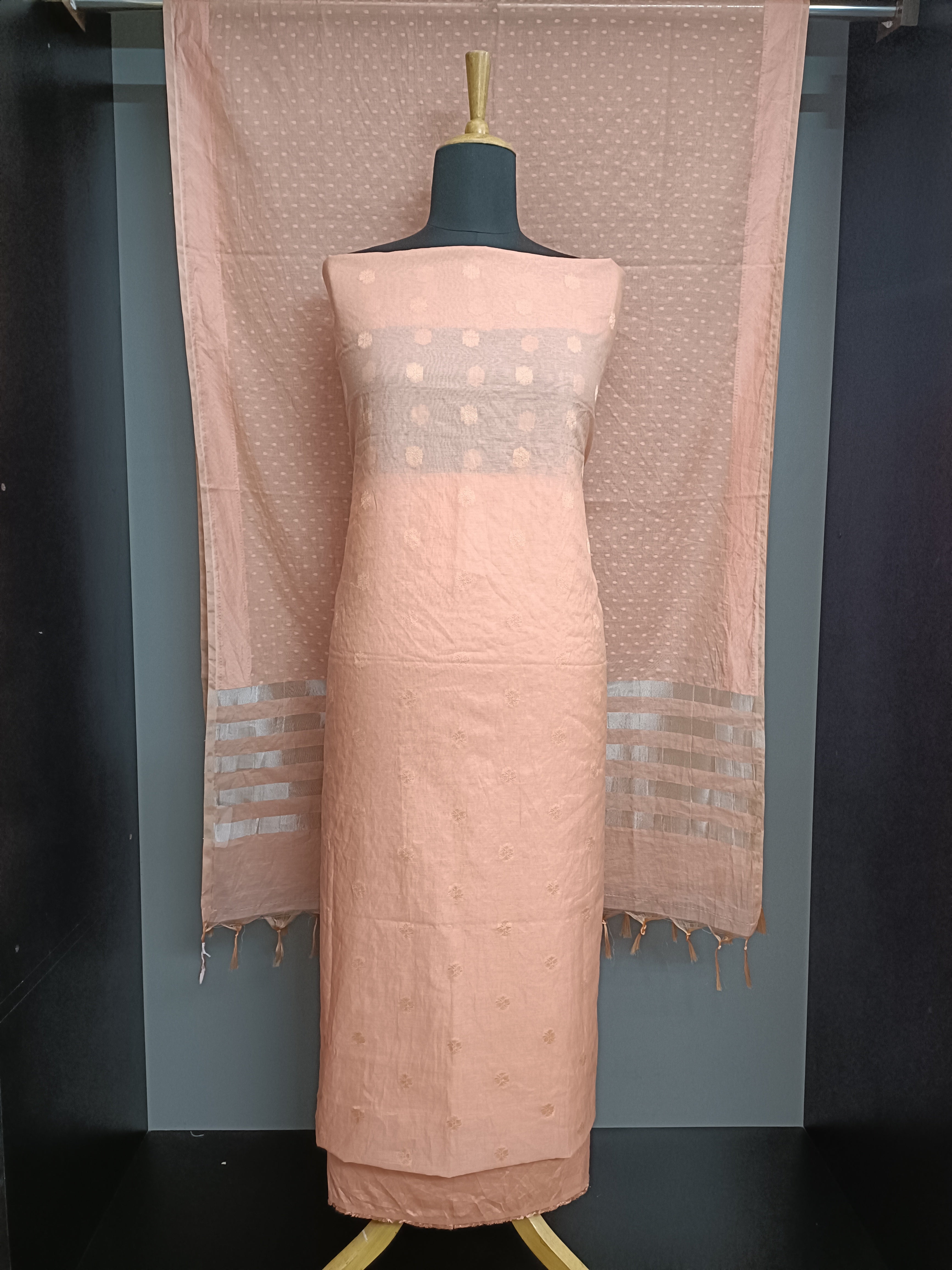 Jamdani Weaving Pattern Chanderi Salwar Set |ACF156