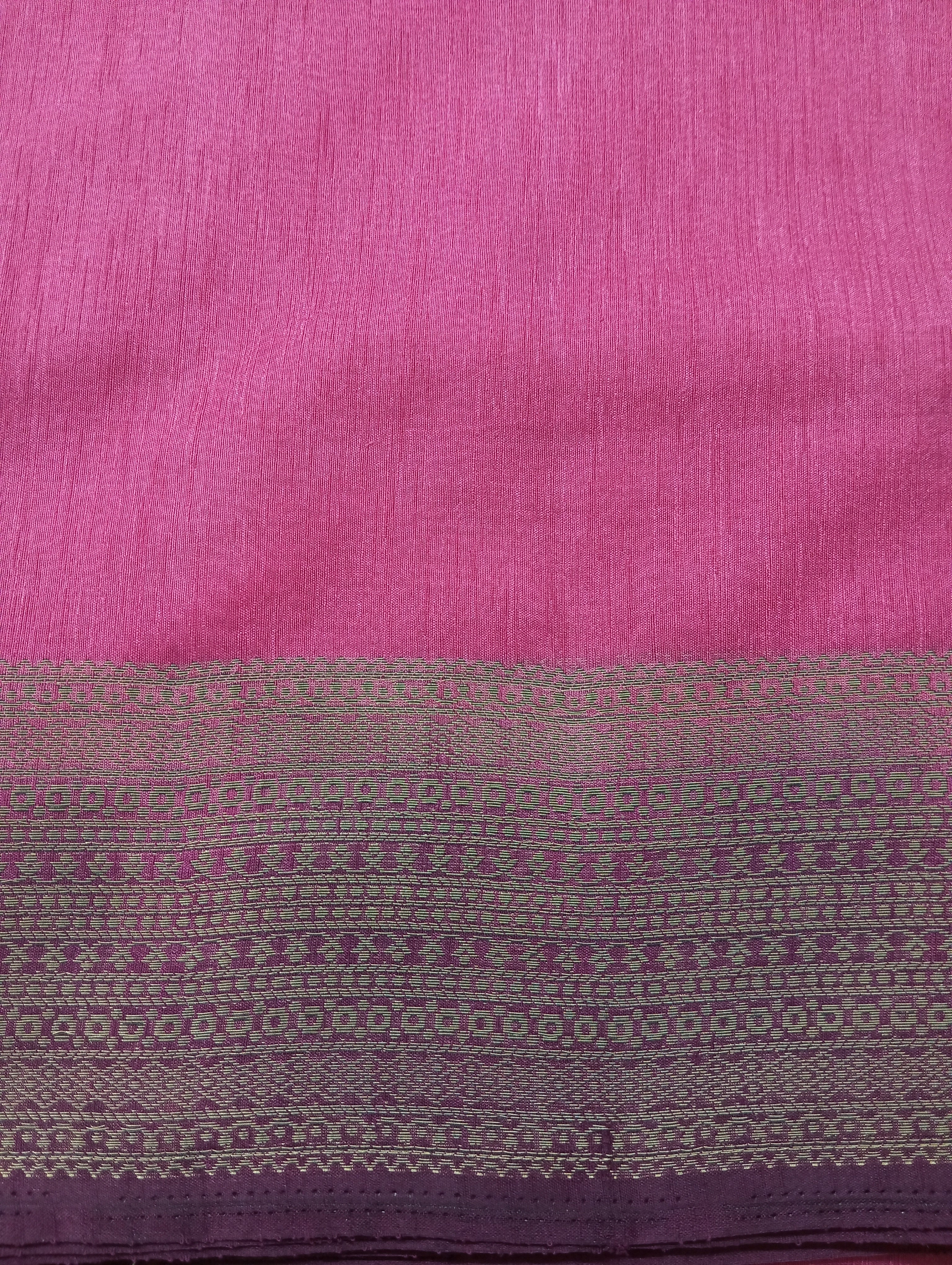 Golden Zari Weaved Border Pattern Linen Finish Saree | ZSS349