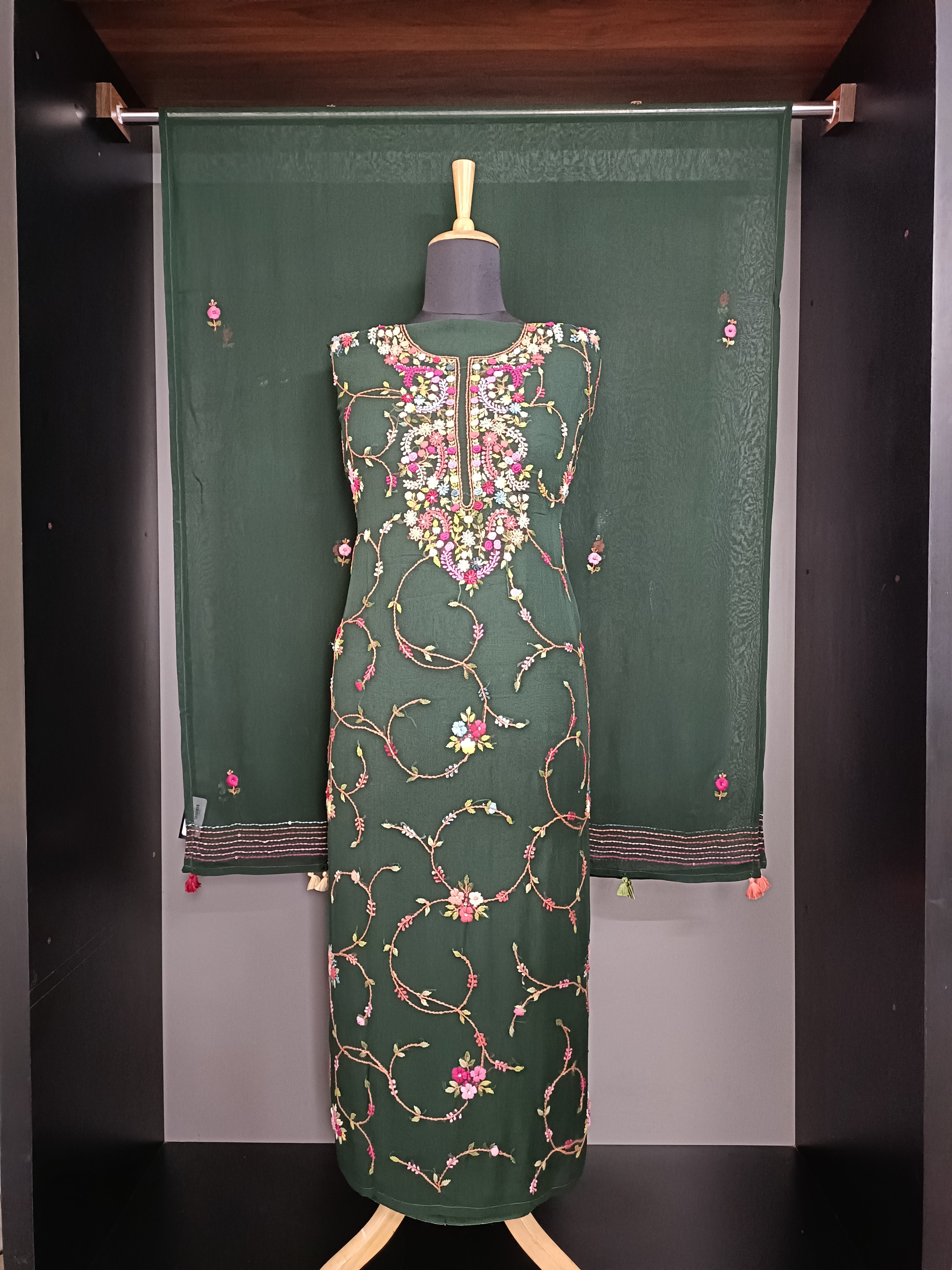 Hand Embroidered Georgette Salwar Set | JVR196