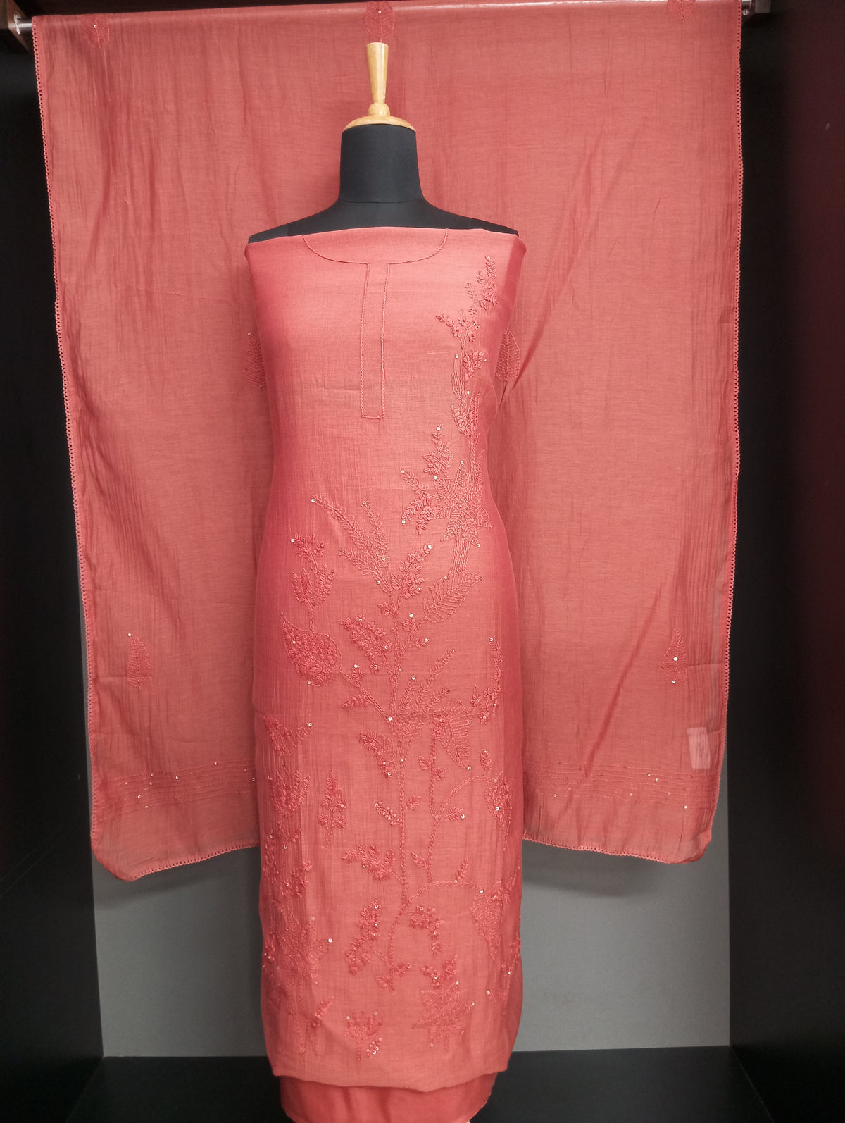 Hand Chikankari Mul Mul Chanderi Salwar Set | GFD104