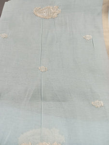 Paisley Embroidery Linen Blended Saree | SUN215