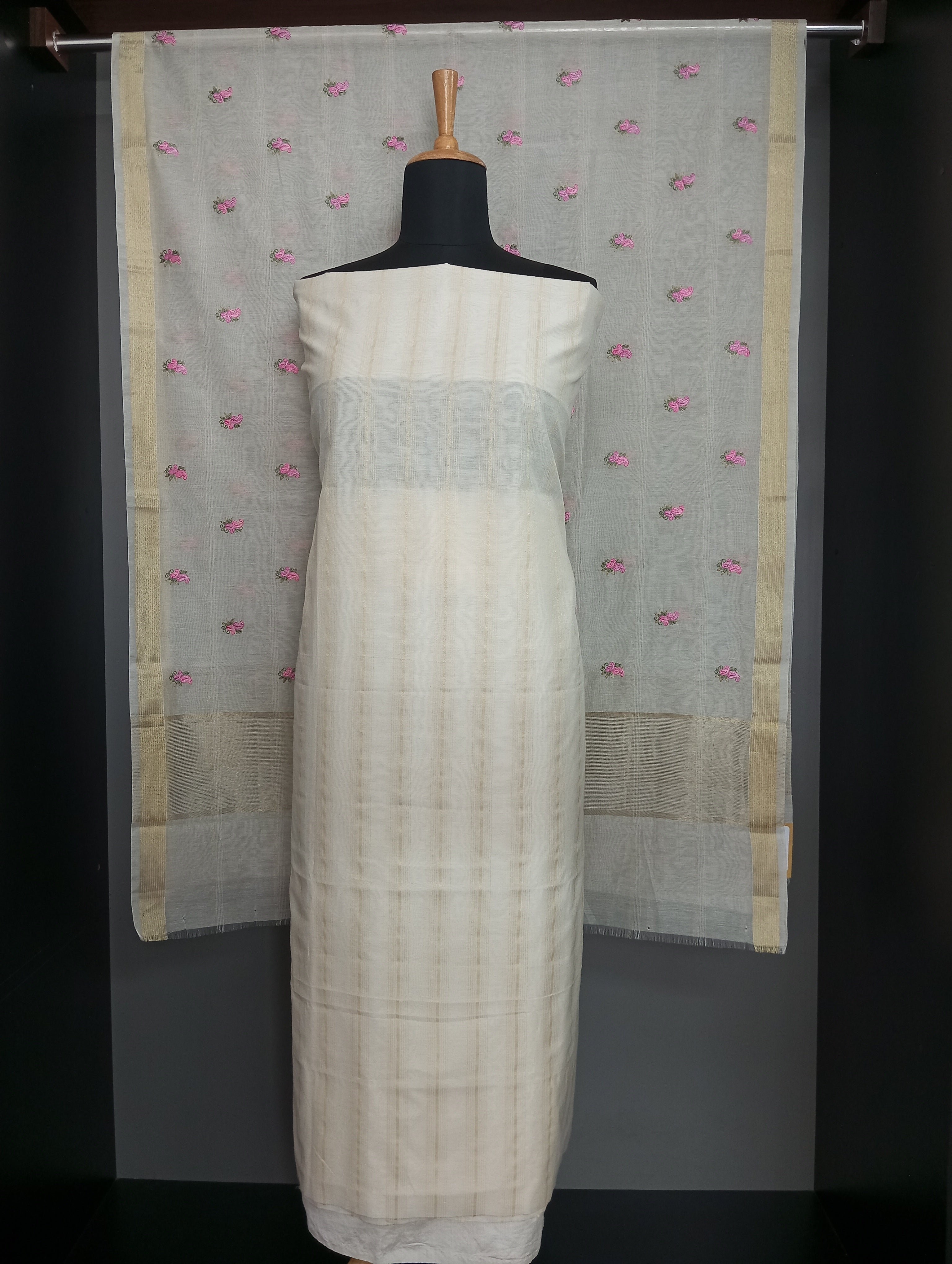 Stripe Weaving Pattern Chanderi Salwar Set | MM590