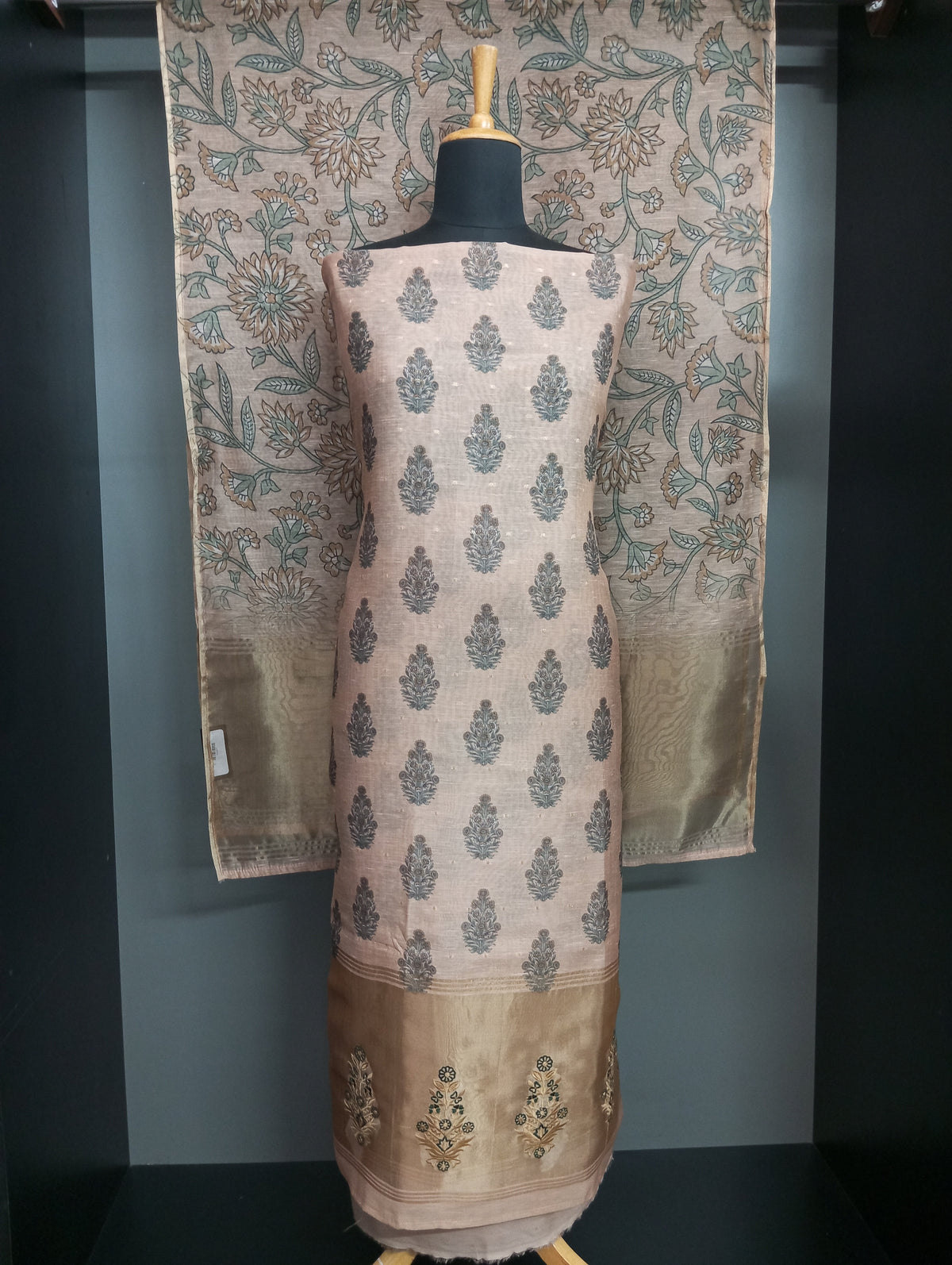 Block Printed Semi Chanderi Salwar Set | SW2527