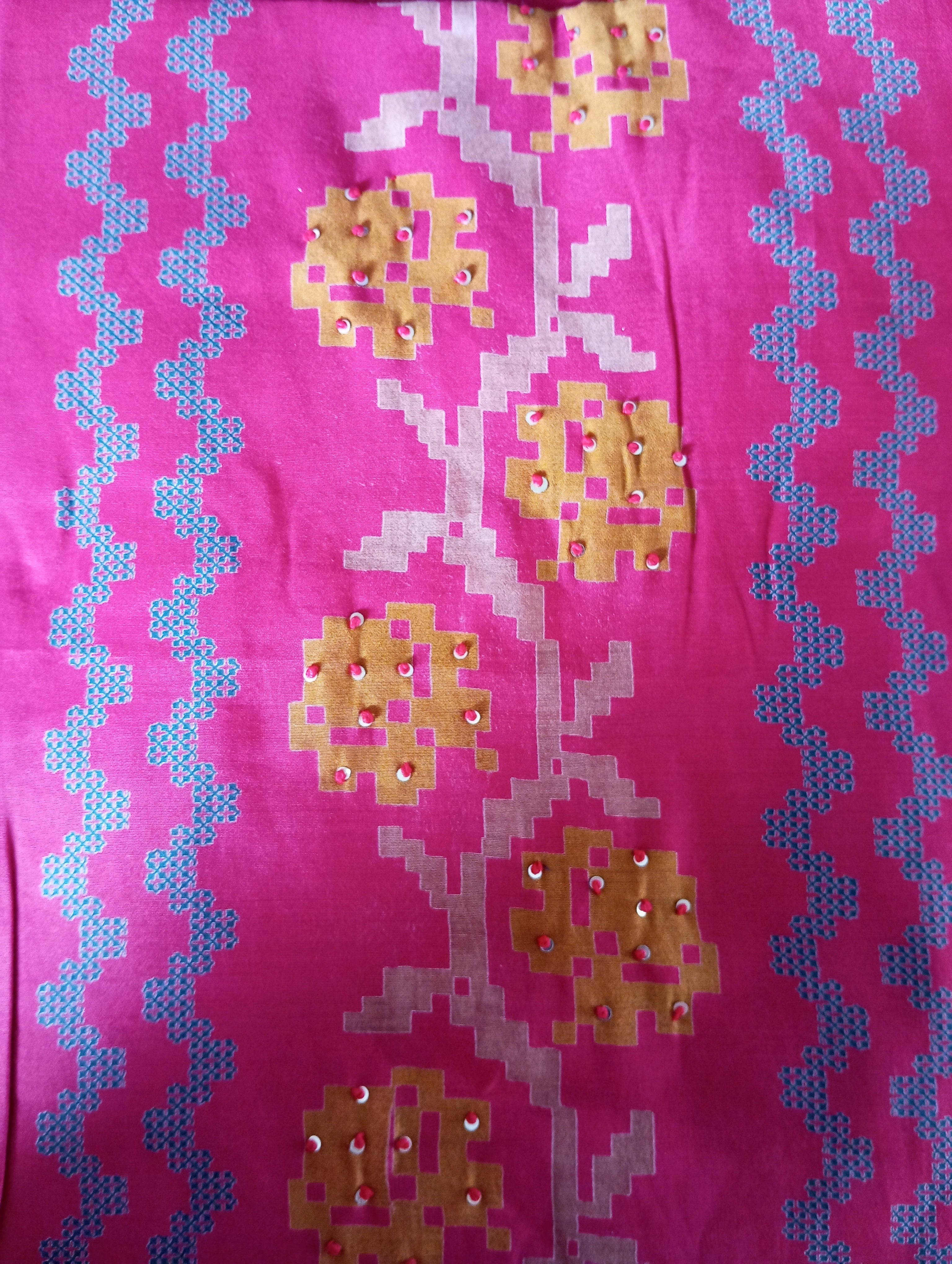 Geometric Pattern Floral Printed Cotton Blend Salwar Set | SW2464
